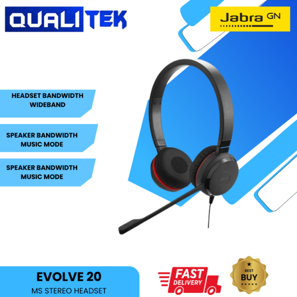 Java Evolve 20 JABRA EVOLVE 20 USBA/USBC HEADSET - qualitek.ph